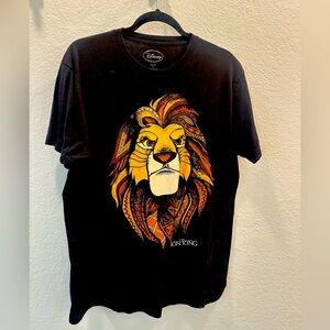The Lion King Shirt Men Large Simba Head Mane Short Sleeve Disney Sz L
